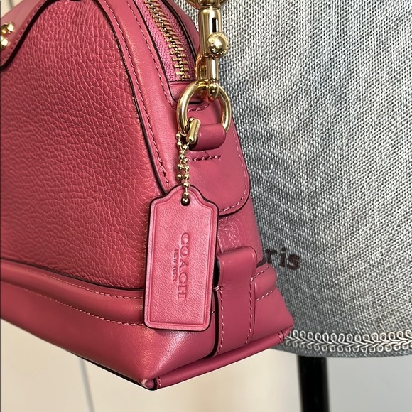 NWOT COACH Rose Pink Pebble Leather Dome Crossbody Bag - Picture 7 of 12